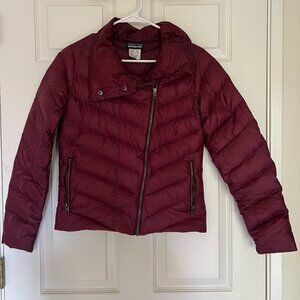 Patagonia Women Asymmetrical Down Jacket, Wine Red, Size S